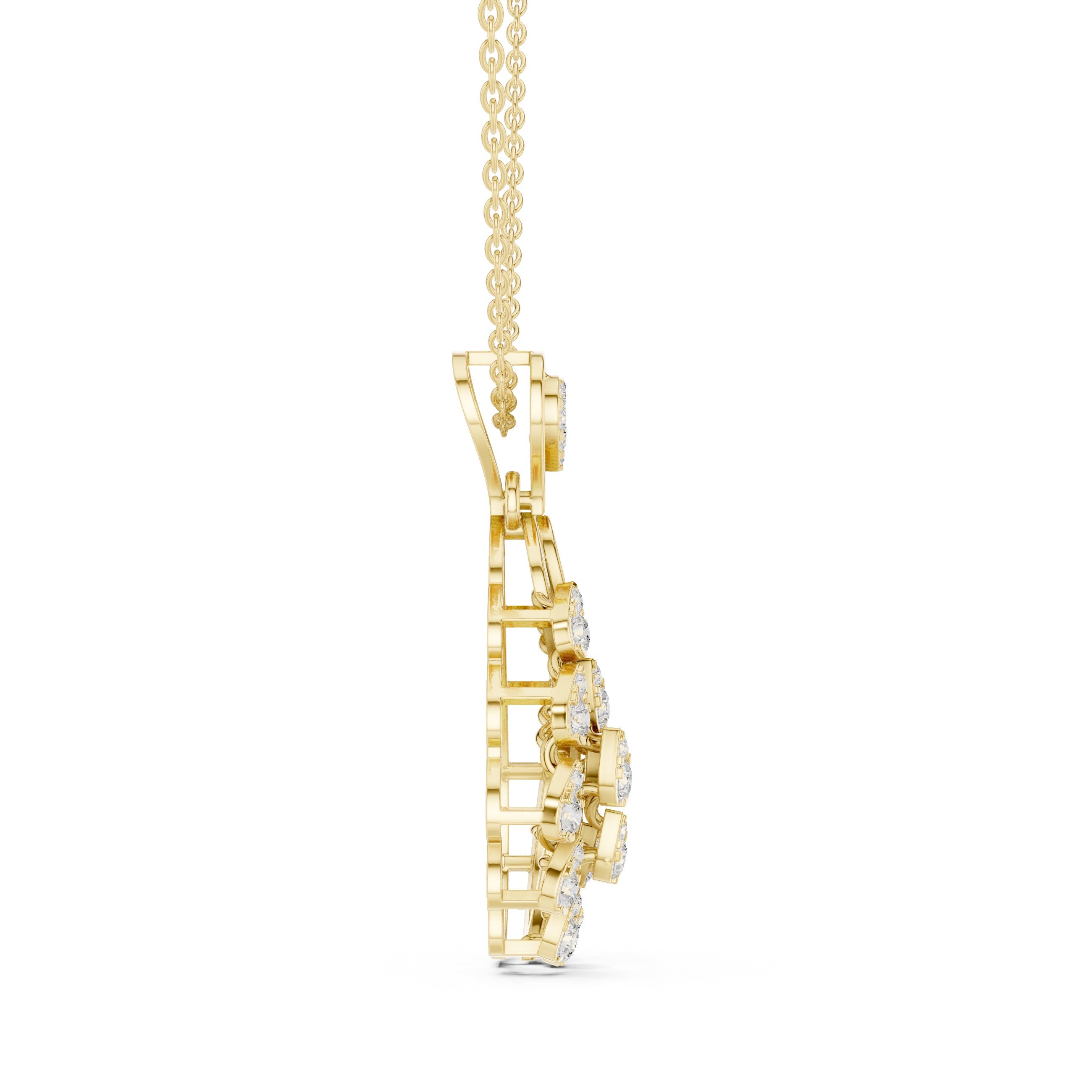 تعليقة شلال كمثرية مرصعة بالماس in Yellow Gold - VYKA Diamonds