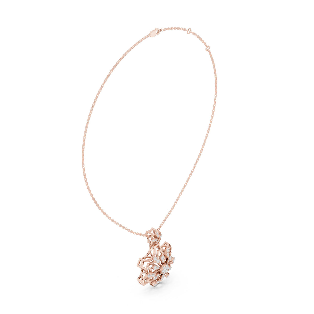 Snowflake Flower Diamond Pendant