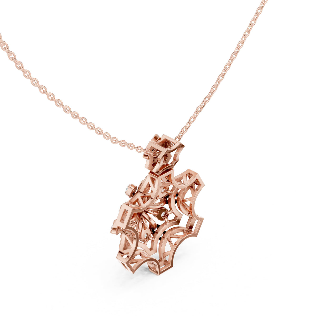 Snowflake Flower Diamond Pendant