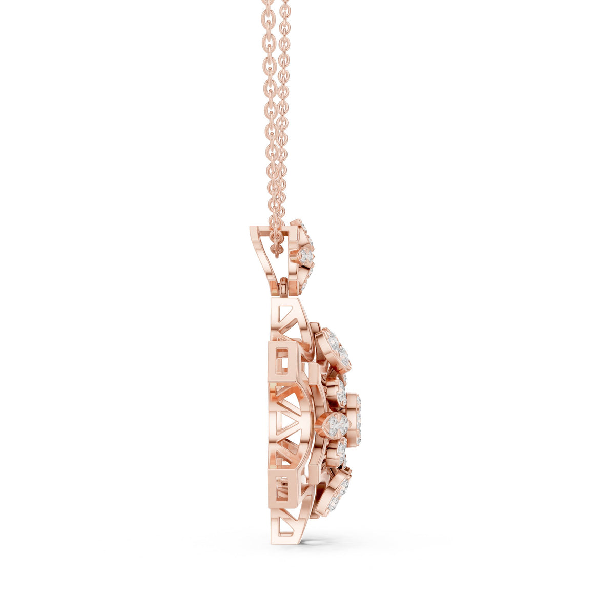 Snowflake Flower Diamond Pendant