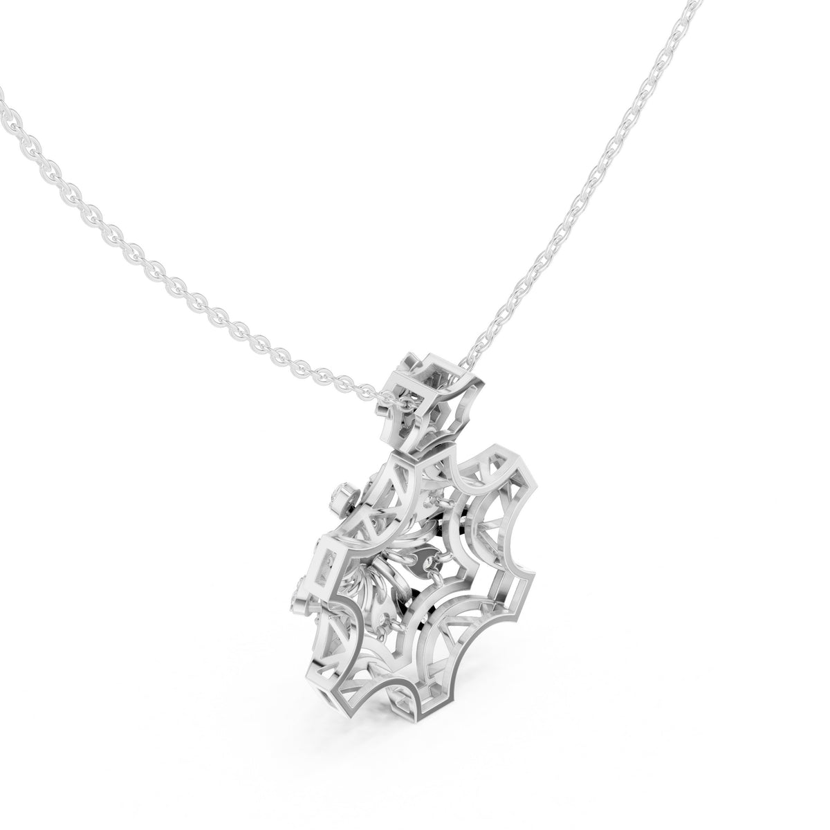 Snowflake Flower Diamond Pendant