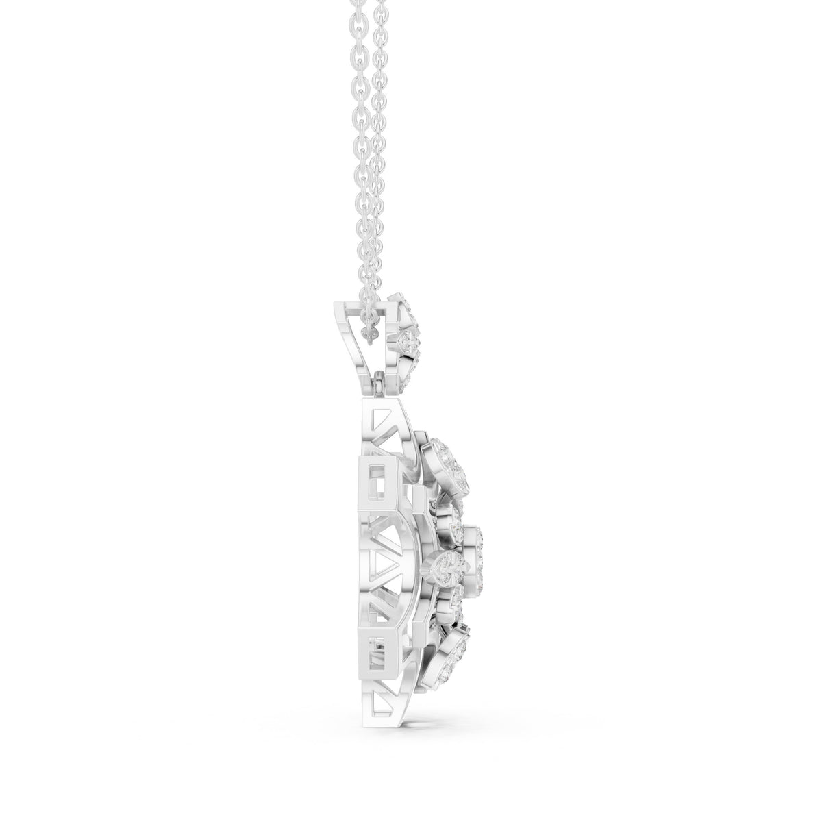 دلّاية ألماس على شكل زهرة ندفة الثلج in White Gold - VYKA Diamonds