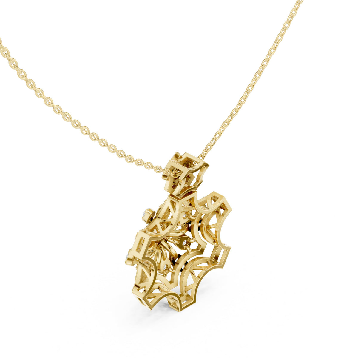 Snowflake Flower Diamond Pendant