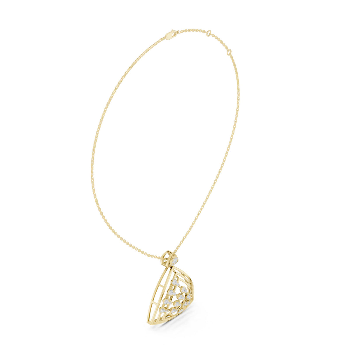 Triangular Botanical Diamond Pendant