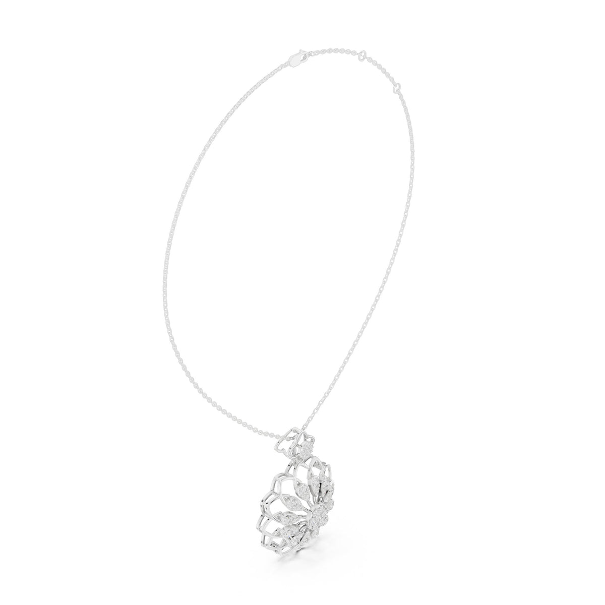 Dahlia Halo Diamond Pendant