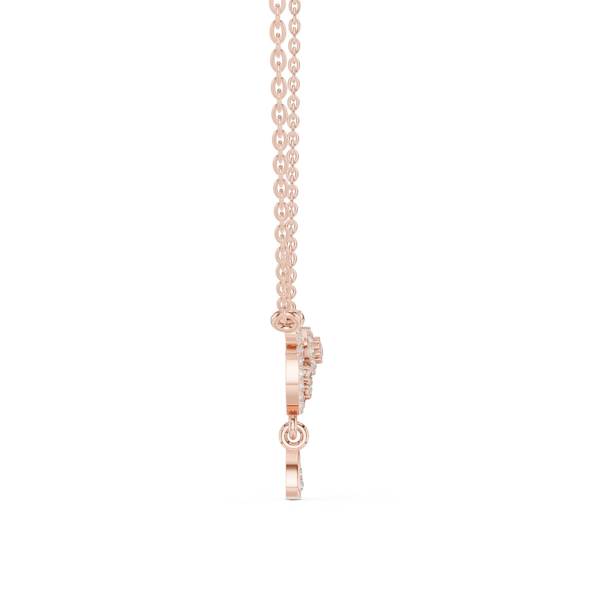 Vintage Sunburst Pear Drop Diamond Necklace