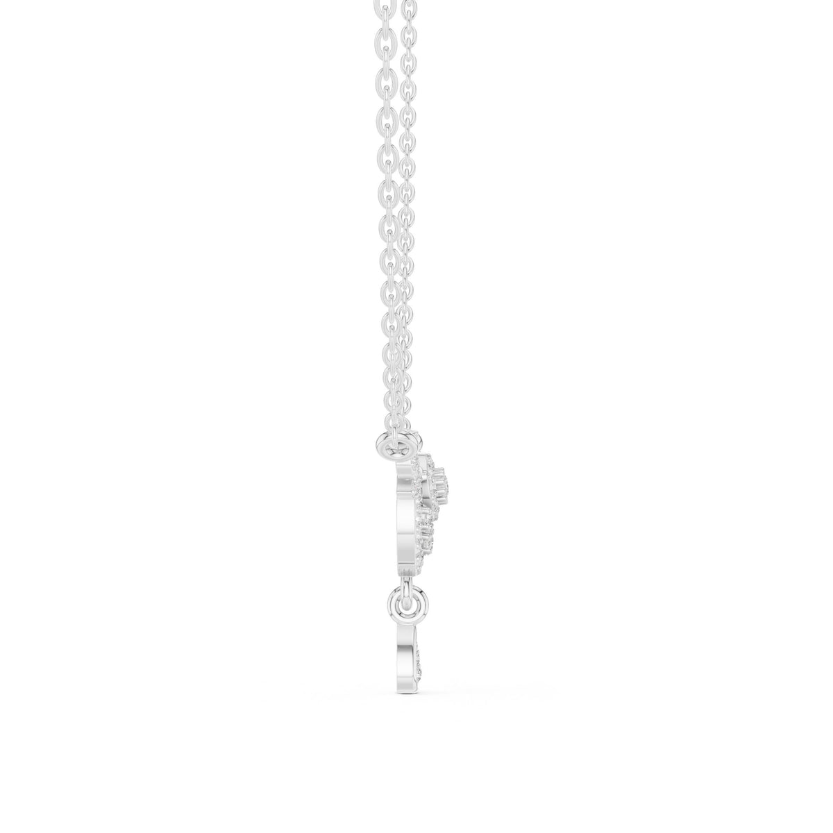 Vintage Sunburst Pear Drop Diamond Necklace