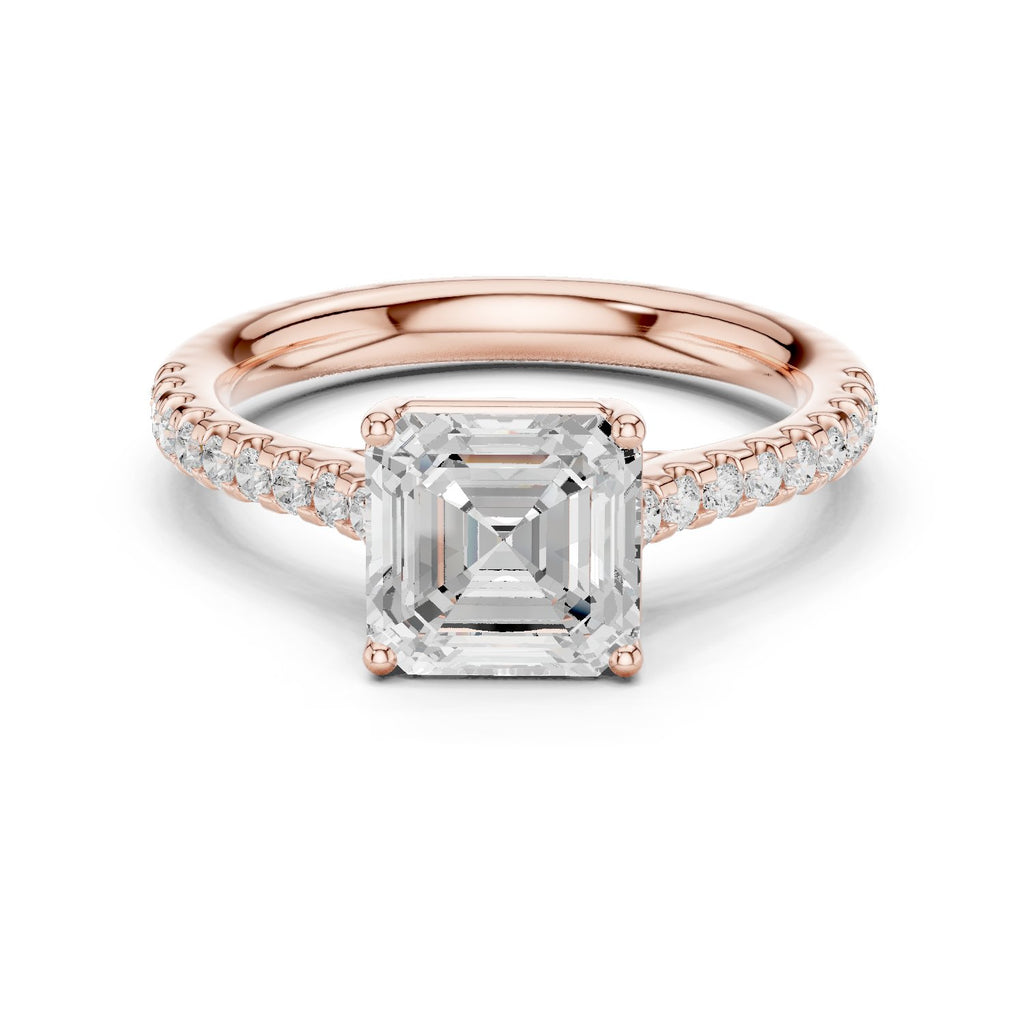 Ascending Channel Set Diamond Engagement Ring