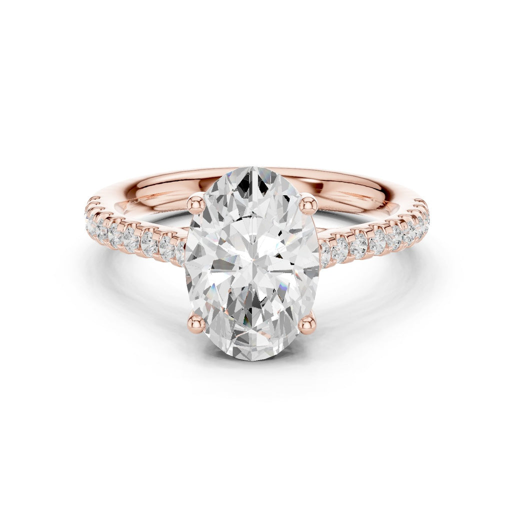 Oval Diamond Cathedral Solitaire Engagement Ring