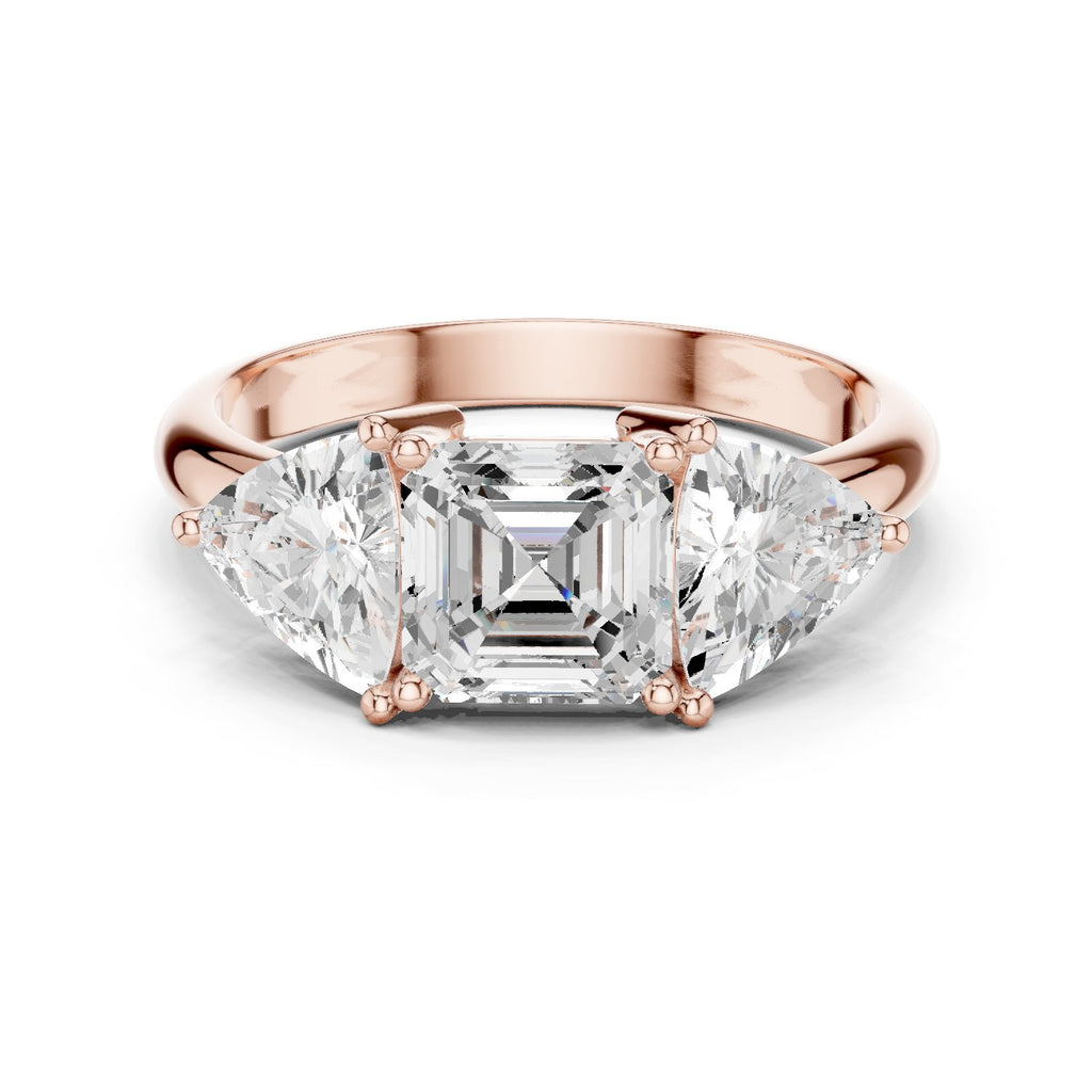 Asscher Diamond Trilogy Ring