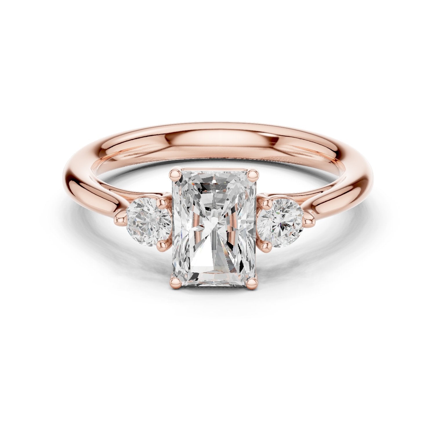 Emerald Cut Three Stone with Pear Shaped Diamonds