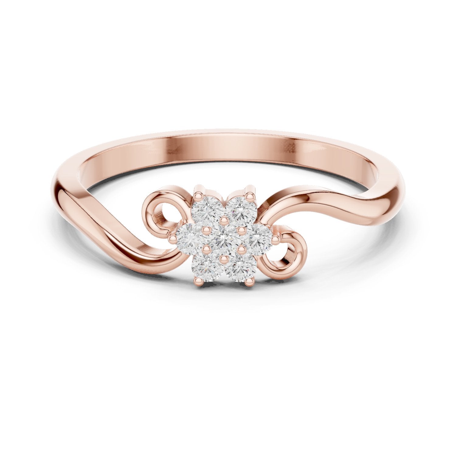 Scintillating Floral Diamond Engagement Ring