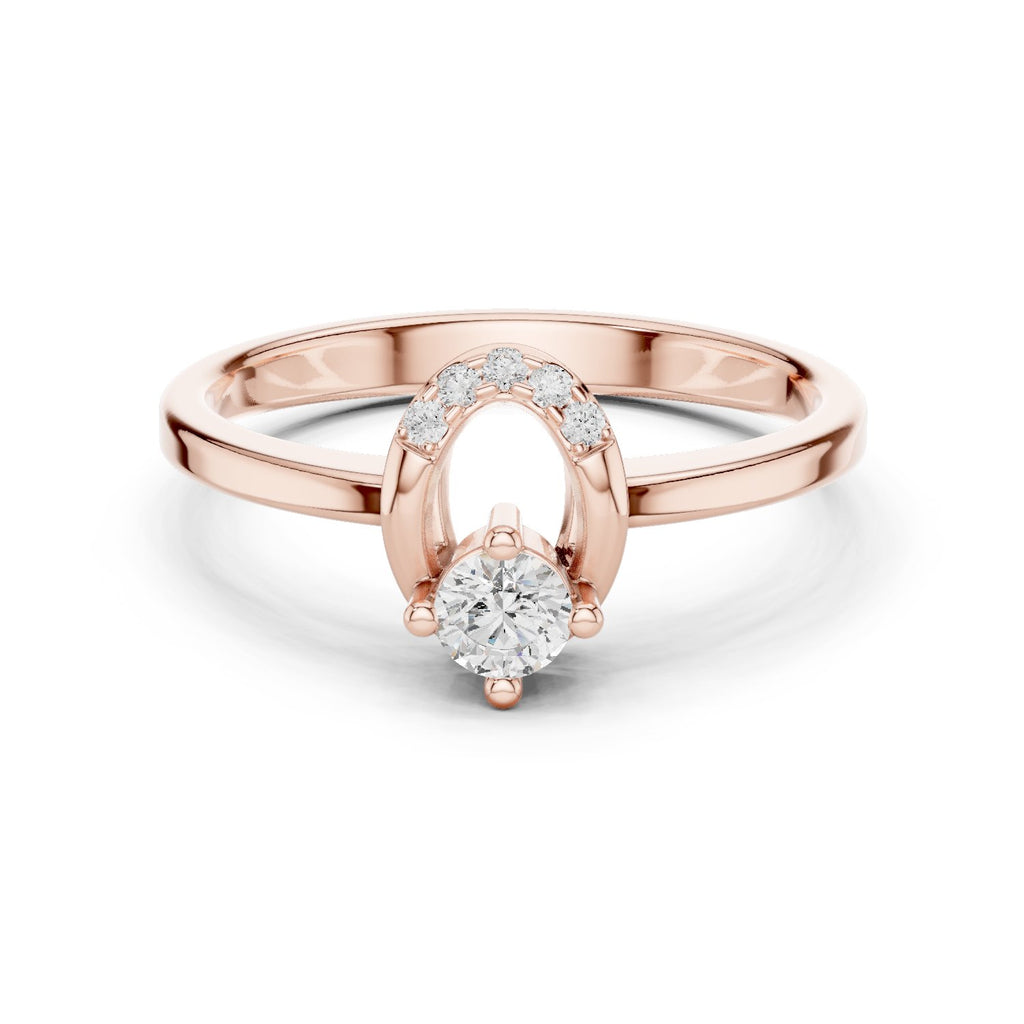 Poised Art Deco Diamond Engagement Ring