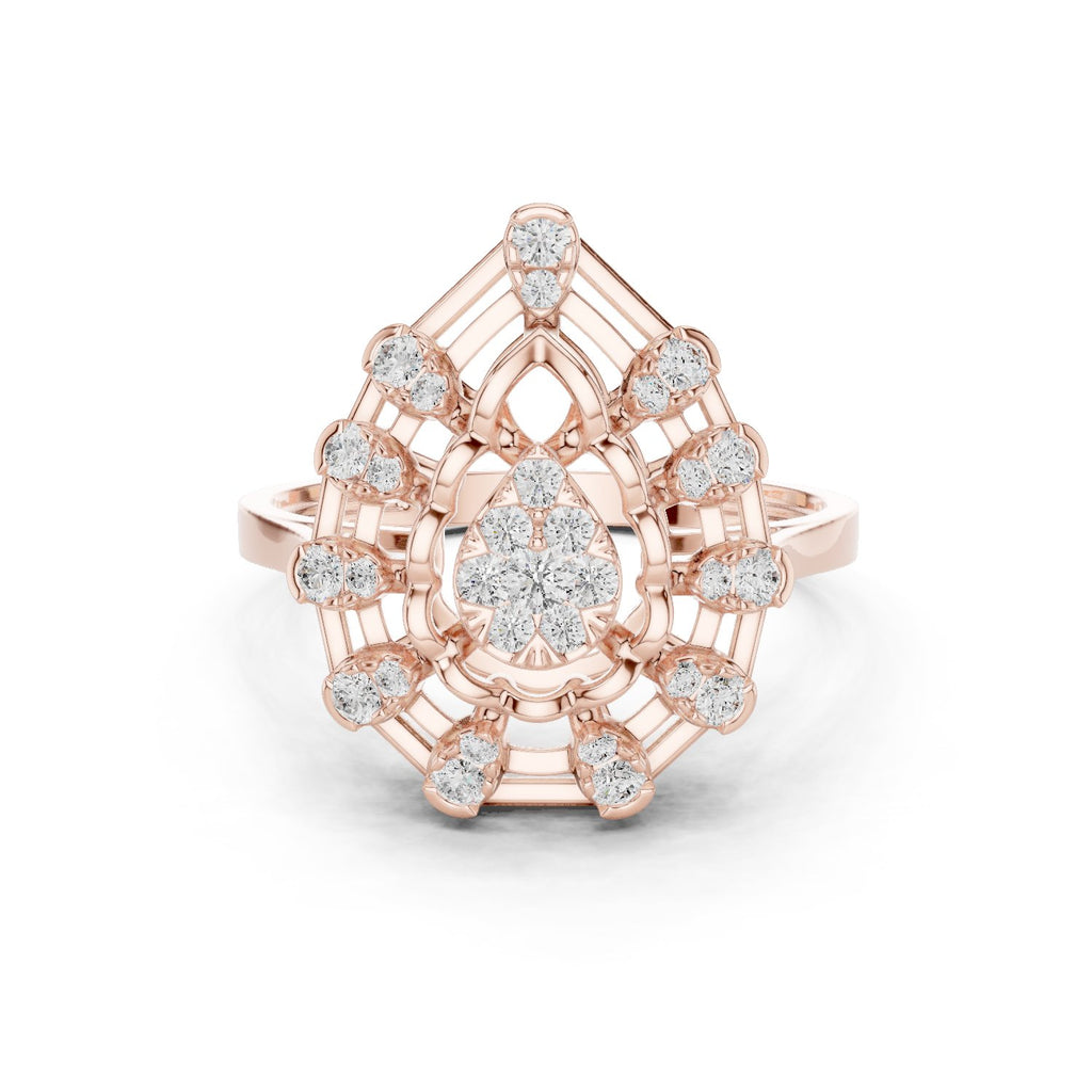 Round Diamond Cluster Engagement Ring