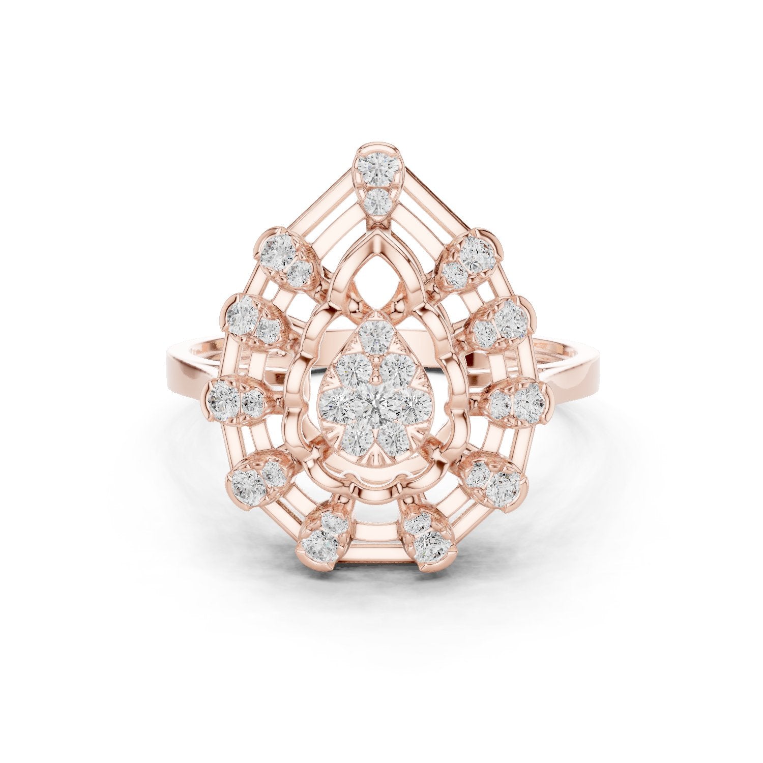 Round Diamond Cluster Engagement Ring