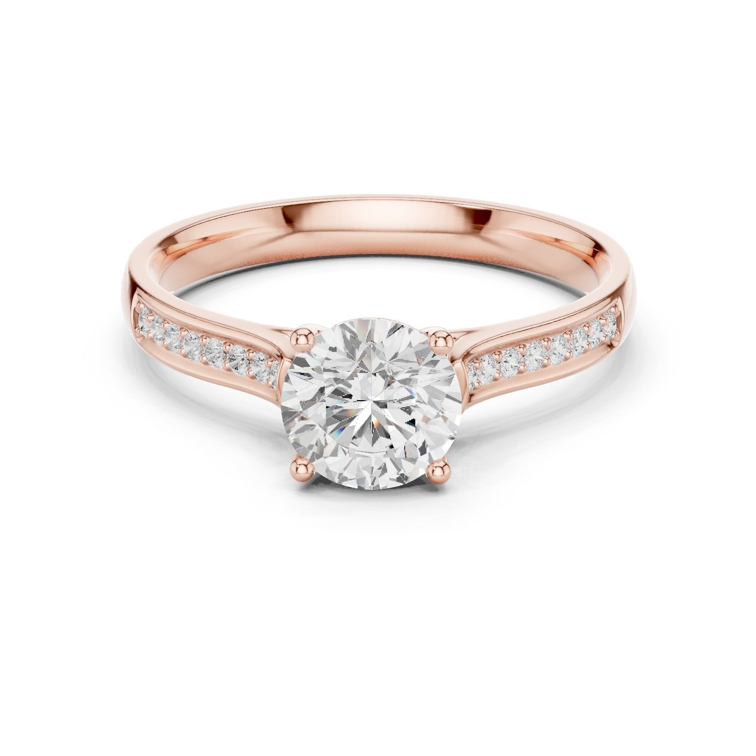 Towering Milgrain Diamond Engagement Ring