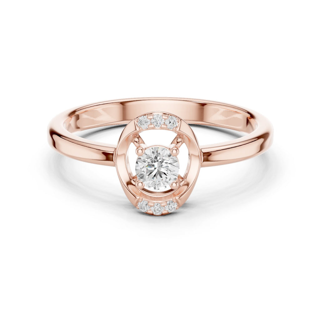 Opal Channel Set Diamond Engagement Ring