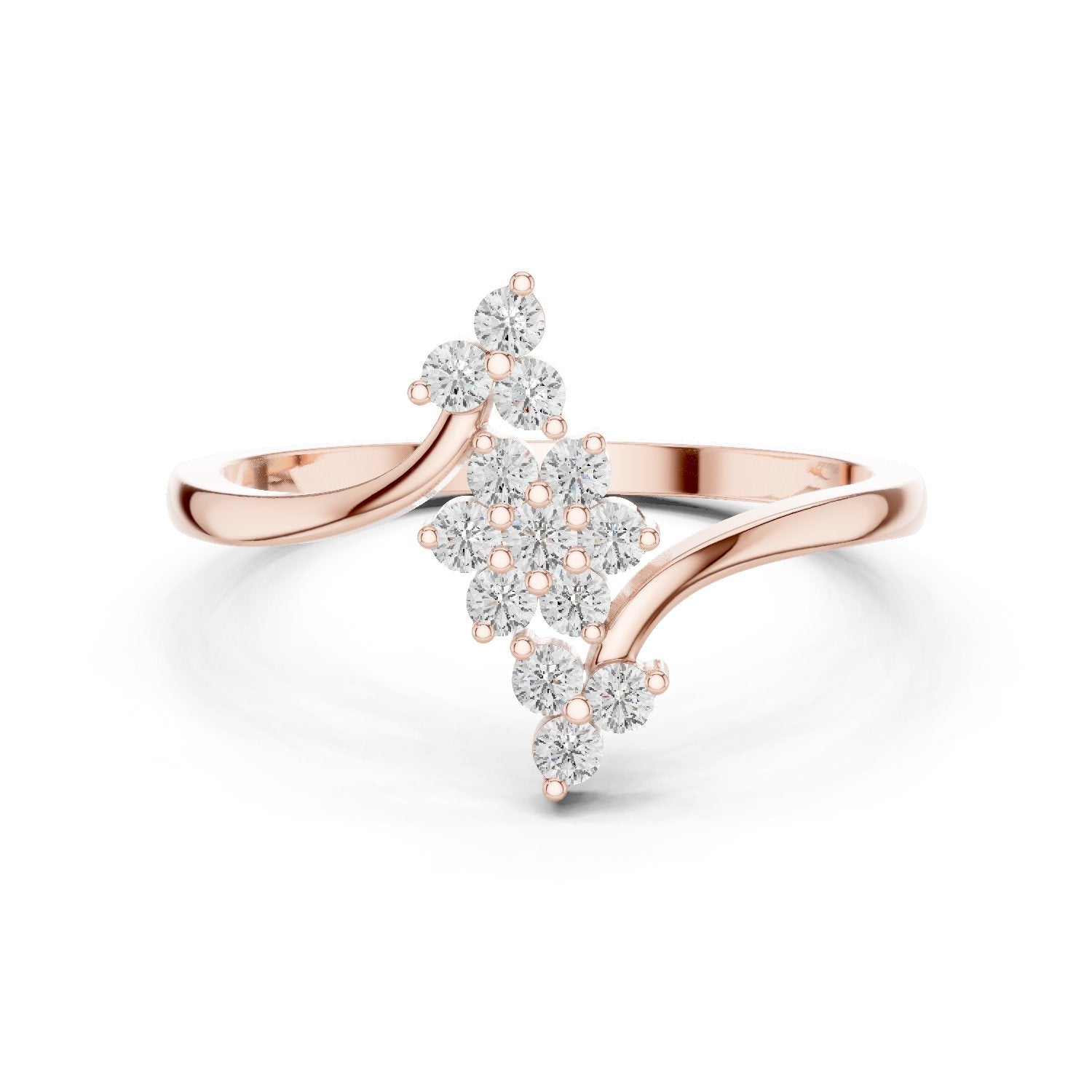Elaborate Cluster Diamond Engagement Ring
