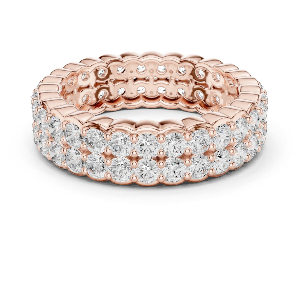 Round Diamond Wide Multi-Row Pavé Anniversary Band