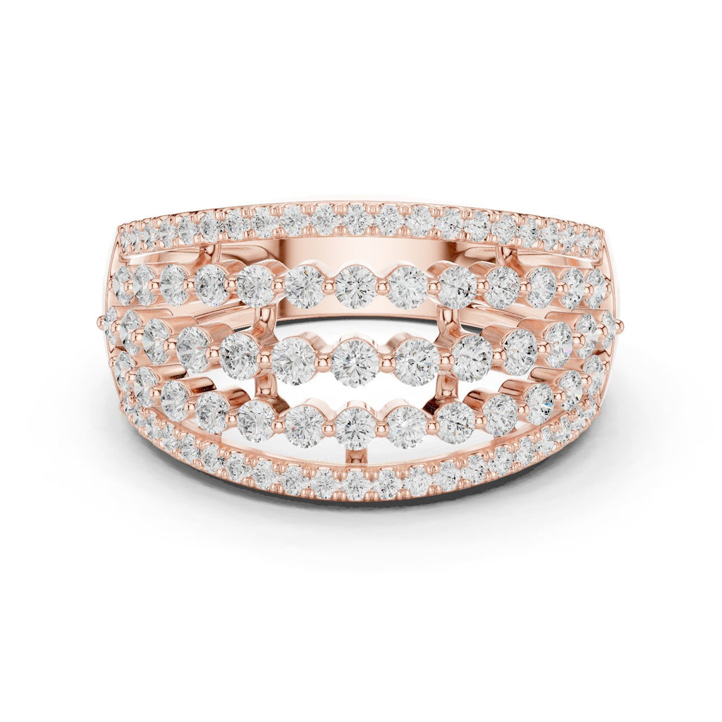 Round Diamond Multi-Row Pavé Anniversary Band