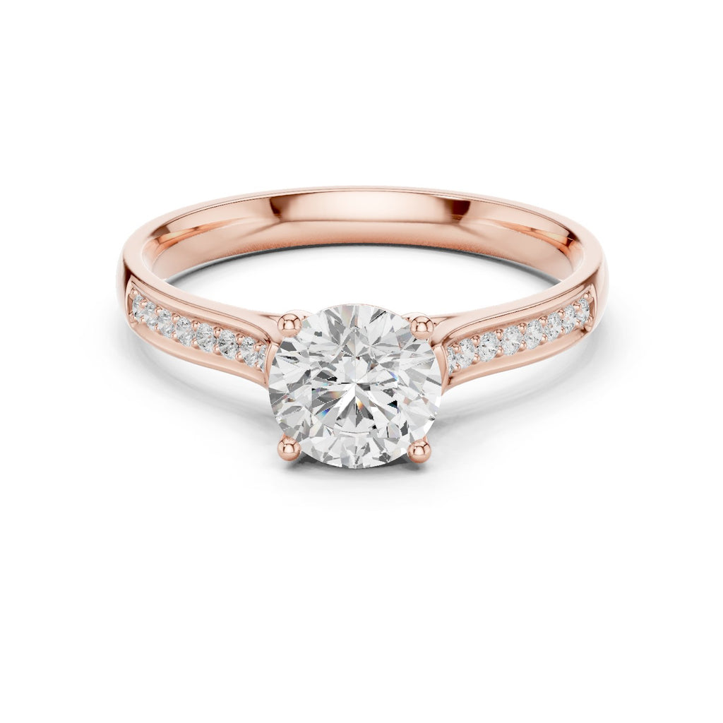 Towering Milgrain Diamond Engagement Ring