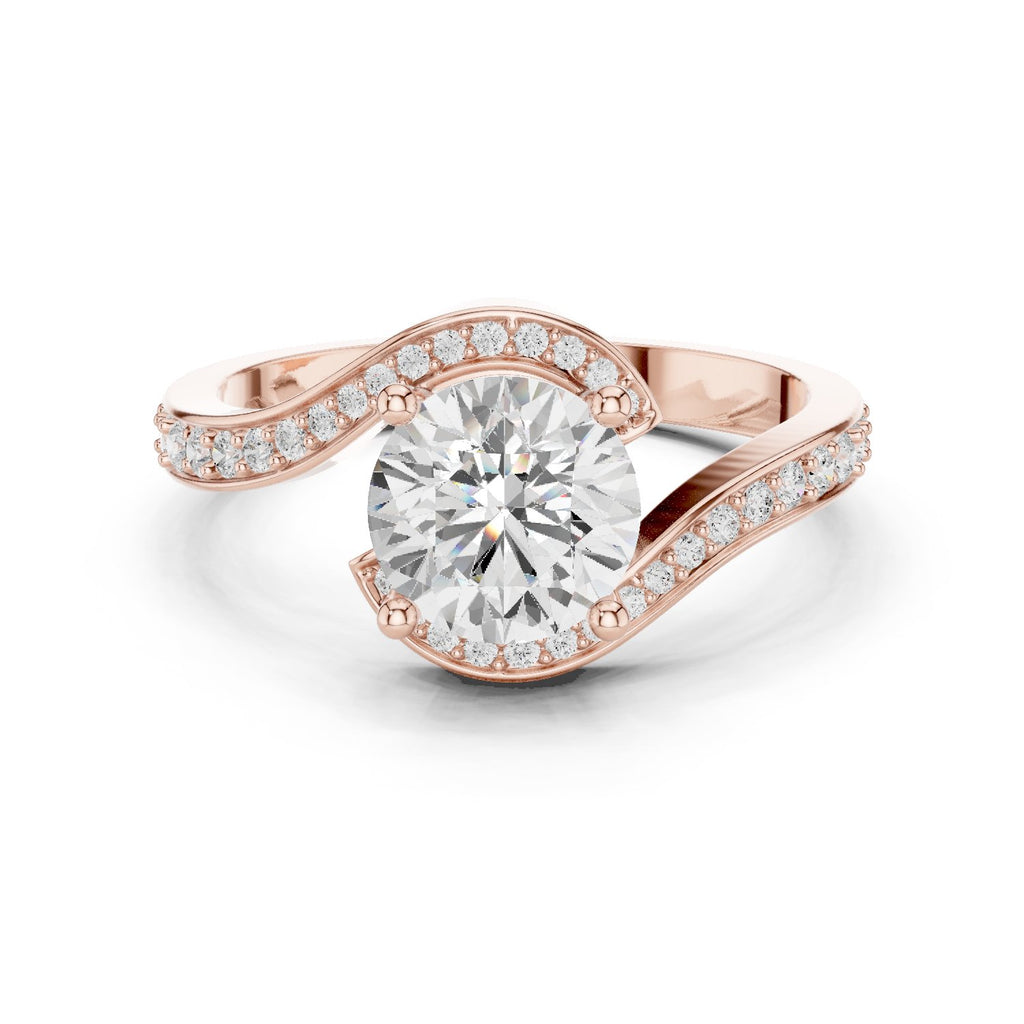 Amber Tapered Diamond Engagement Ring