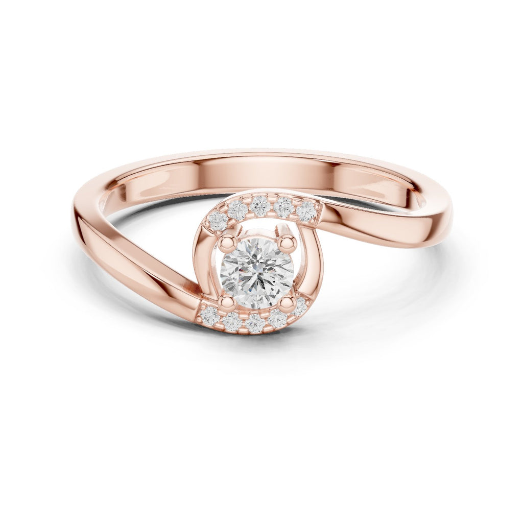 Rising Tapered Diamond Engagement Ring