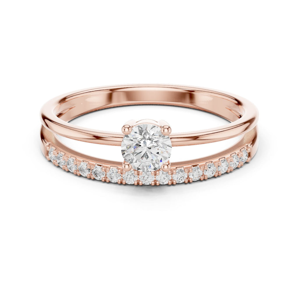 Brilliant Hidden Halo Diamond Engagement Ring