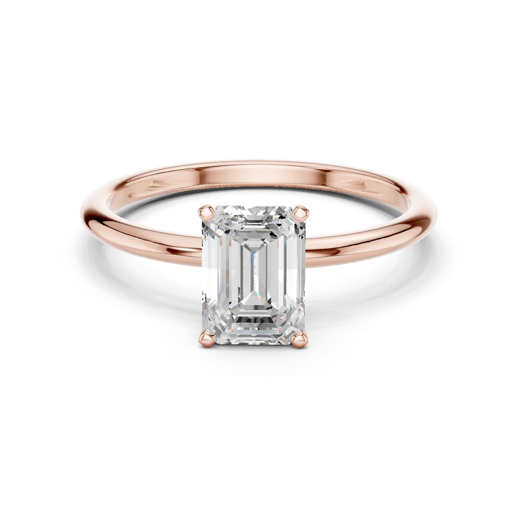Classic Emerald Cut Solitaire Diamond Ring