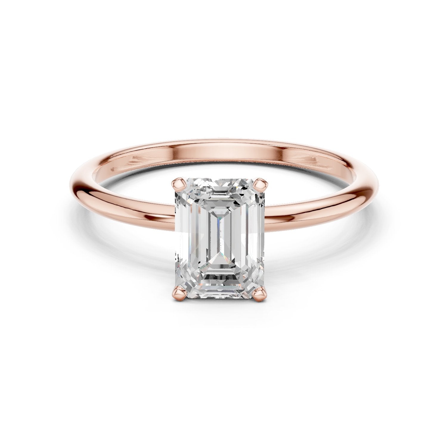 Classic Emerald Cut Solitaire Diamond Ring