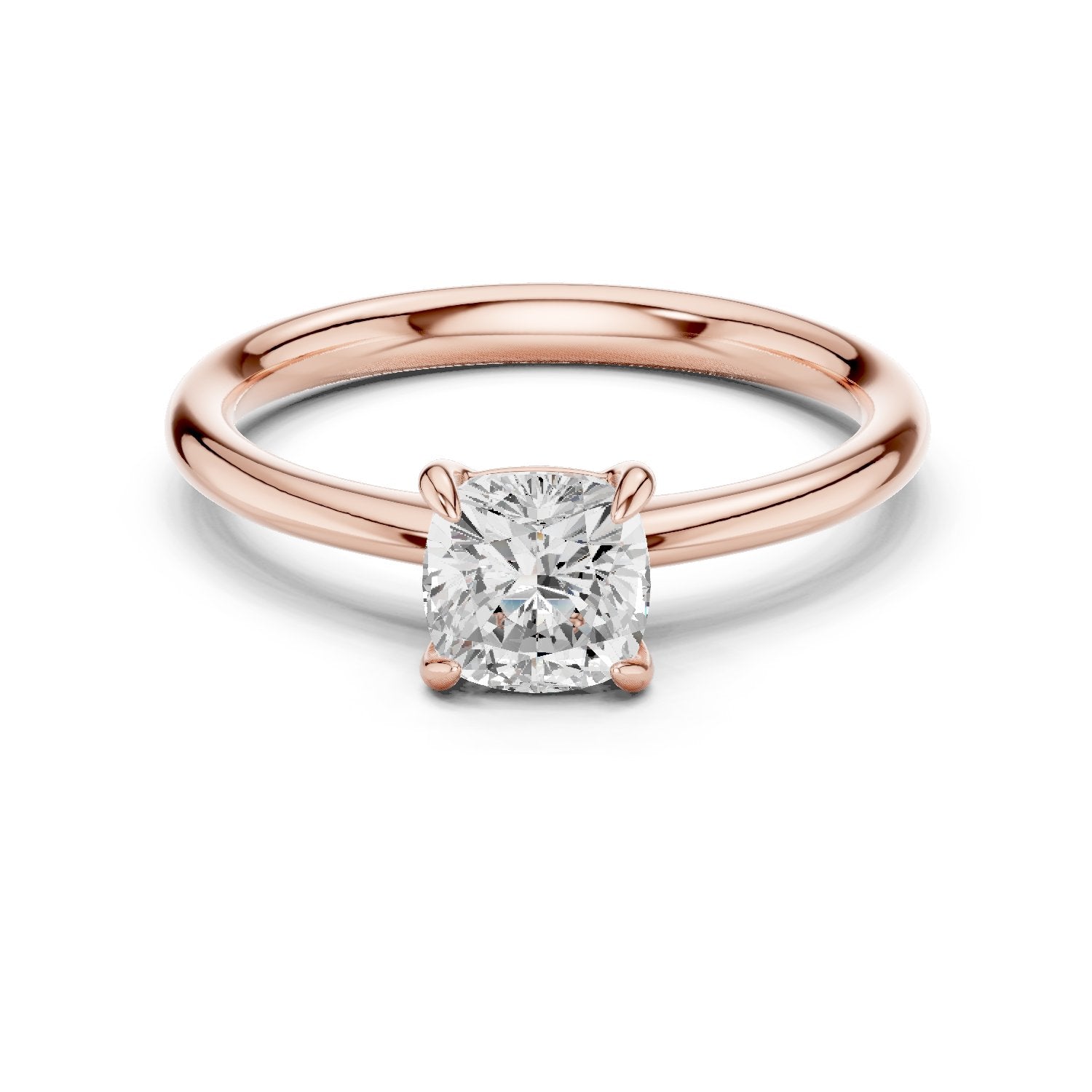 Cushion Cut Diamond Solitaire Engagement Ring