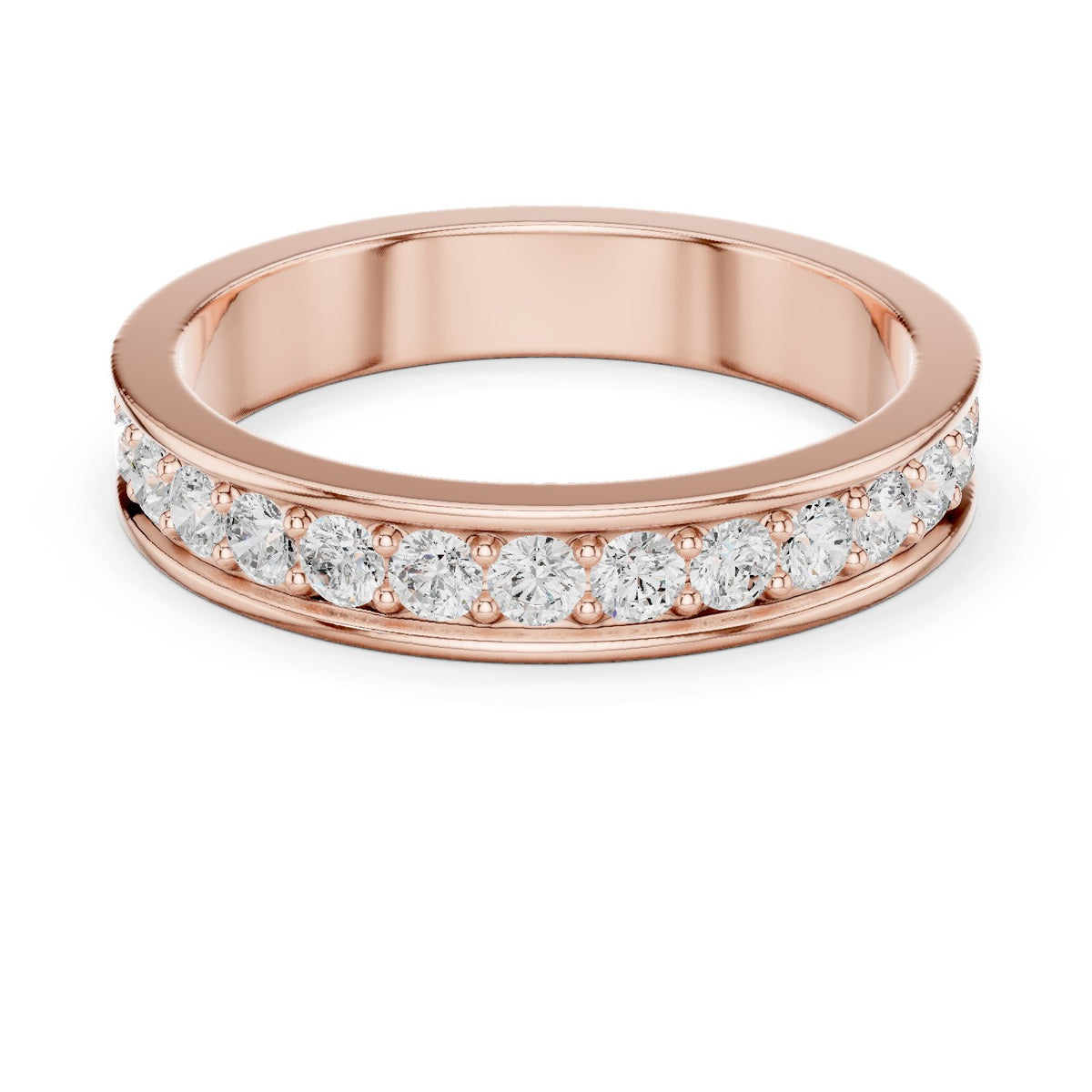 Round Diamond Channel Set Eternity Band