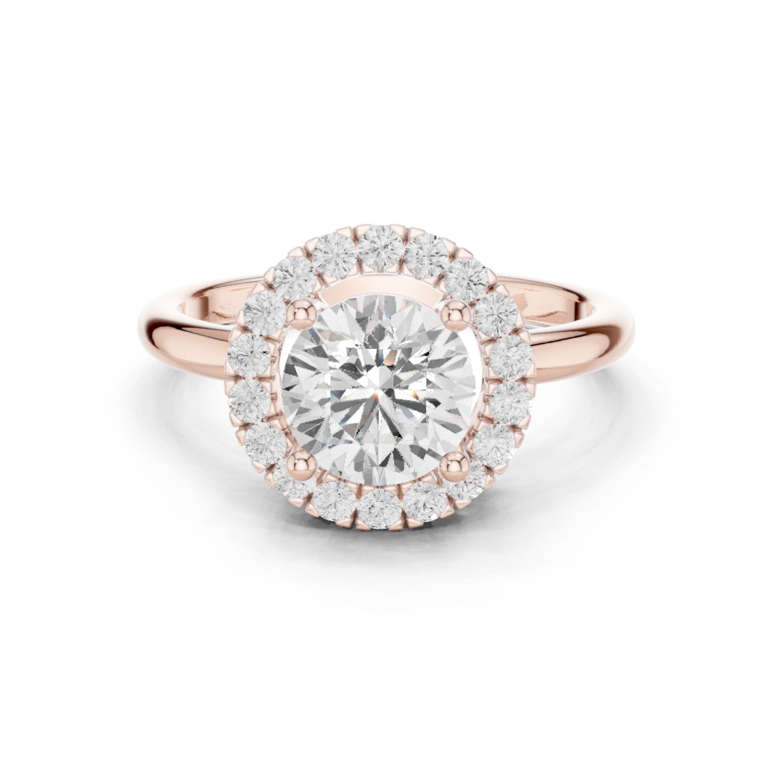 Round Diamond Bold Halo Engagement Ring