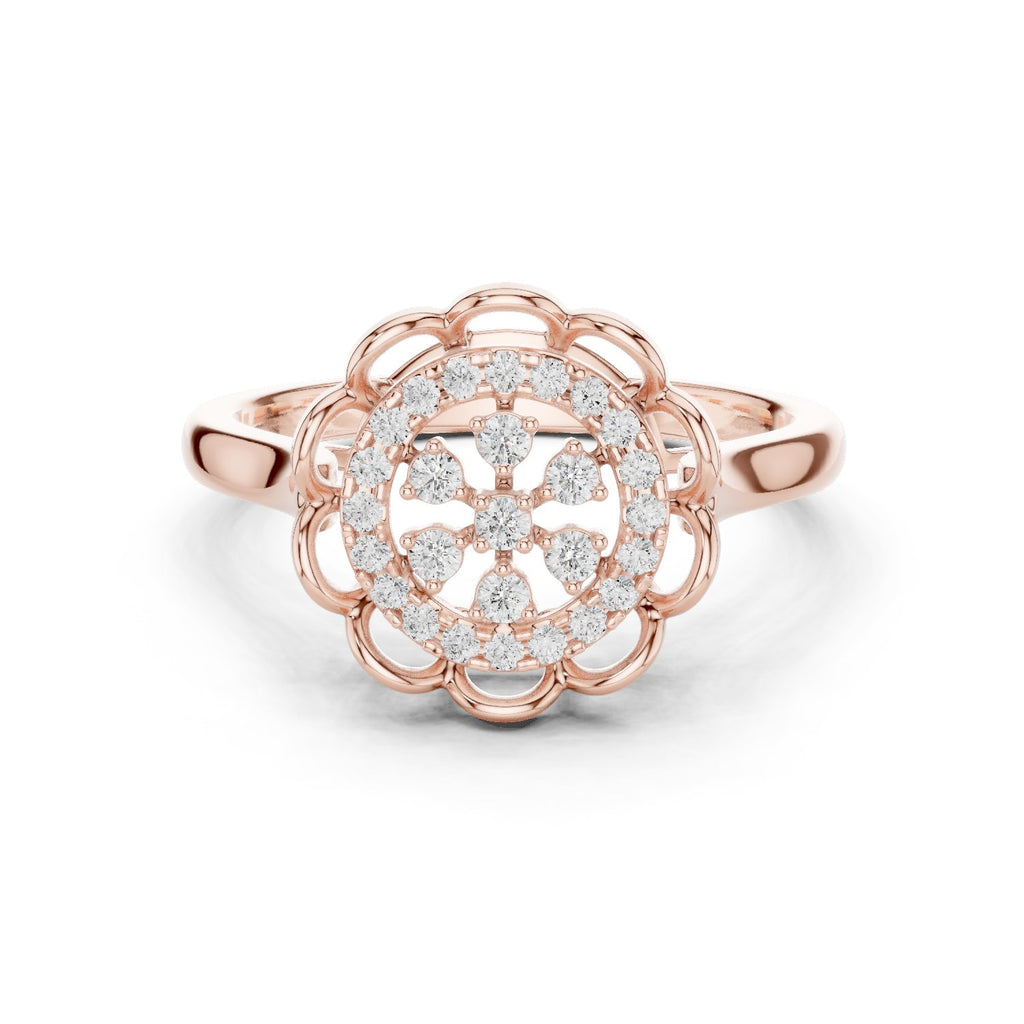 Lace Design Diamond Ring