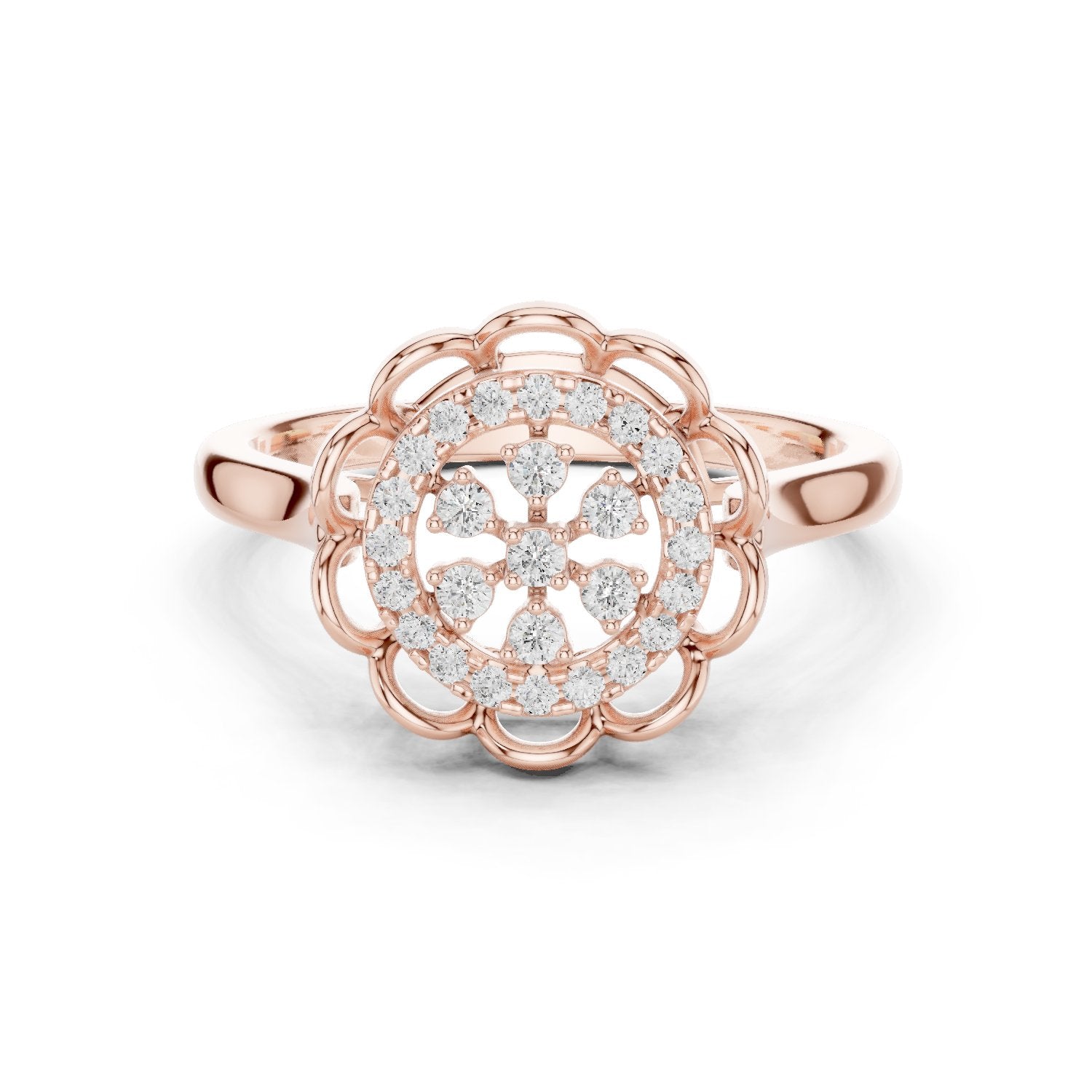 Lace Design Diamond Ring