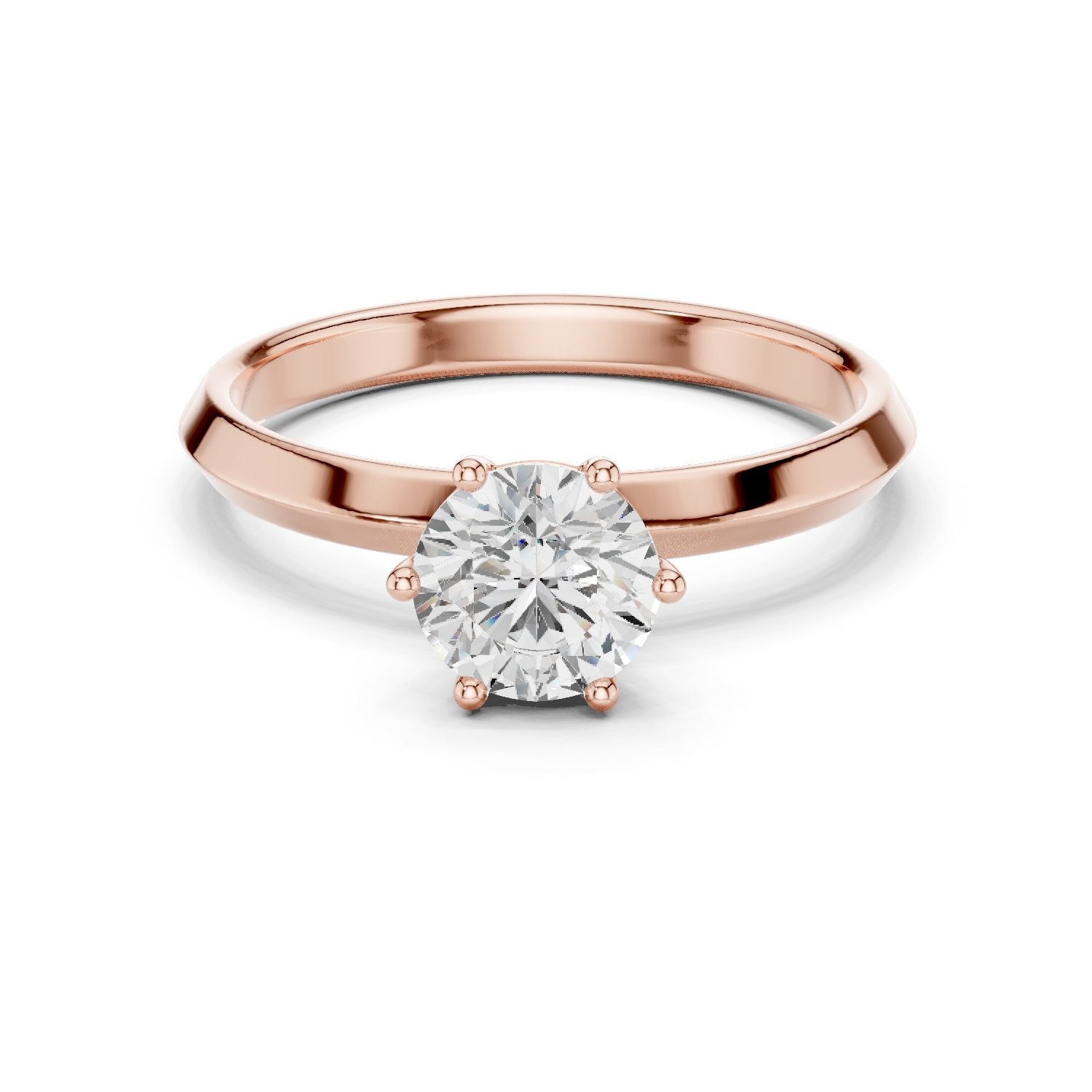 Round Brilliant Six Prong Solitaire Engagement Ring