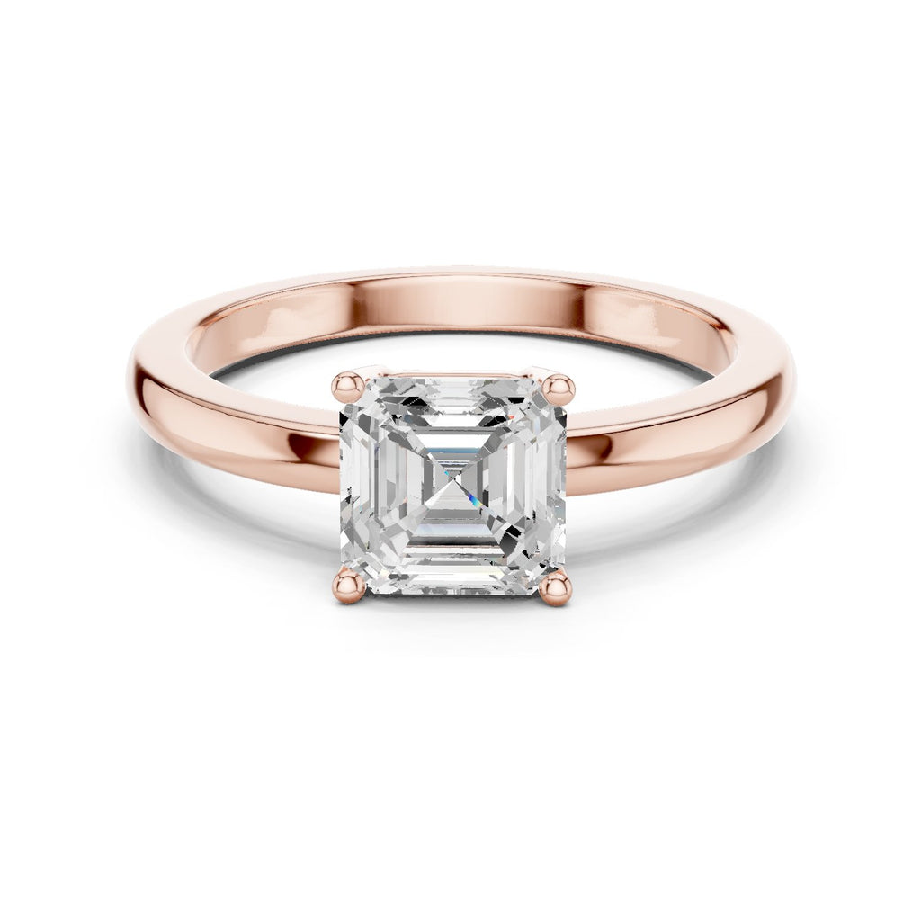 Asscher Cut Solitaire Engagement Ring