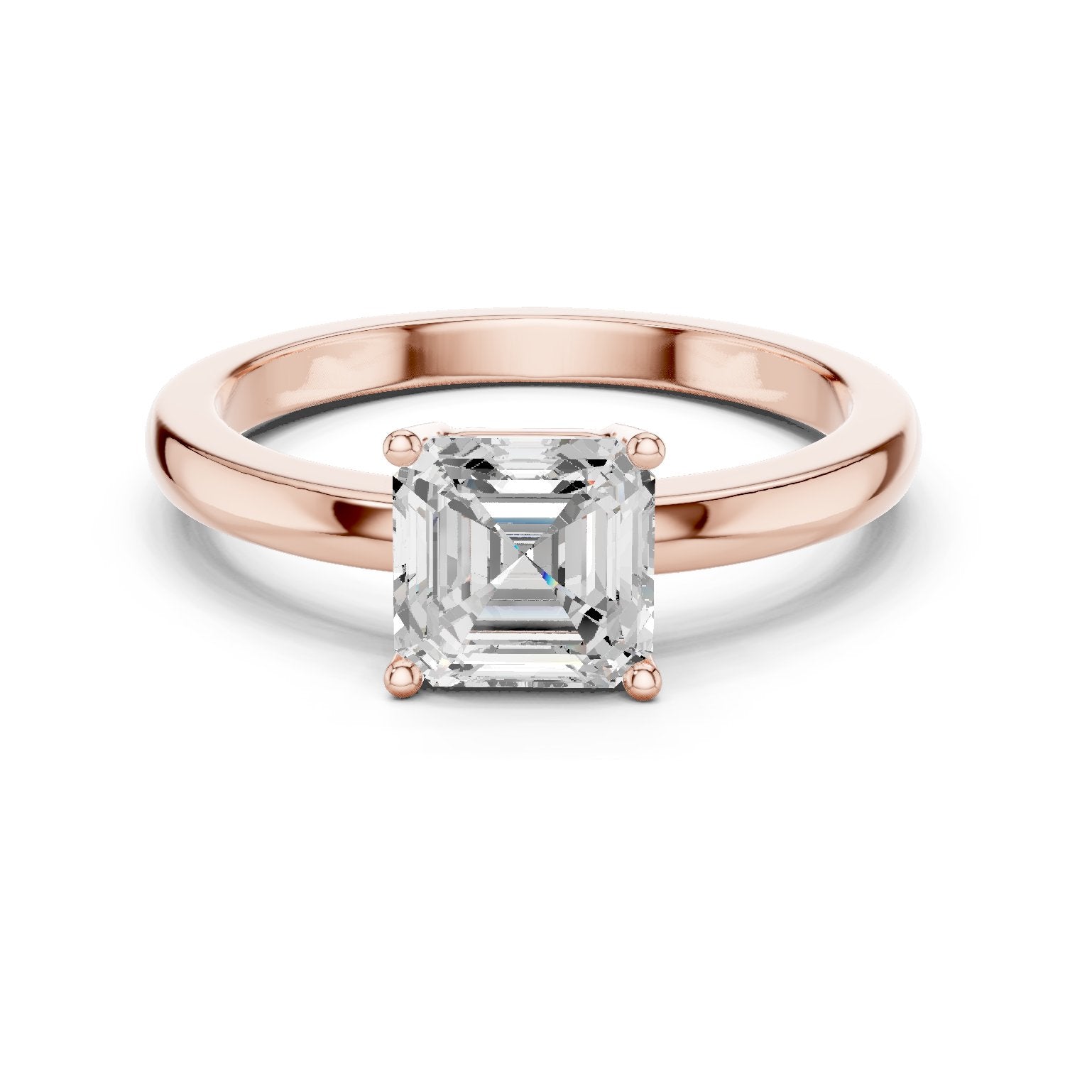 Asscher Cut Solitaire Engagement Ring