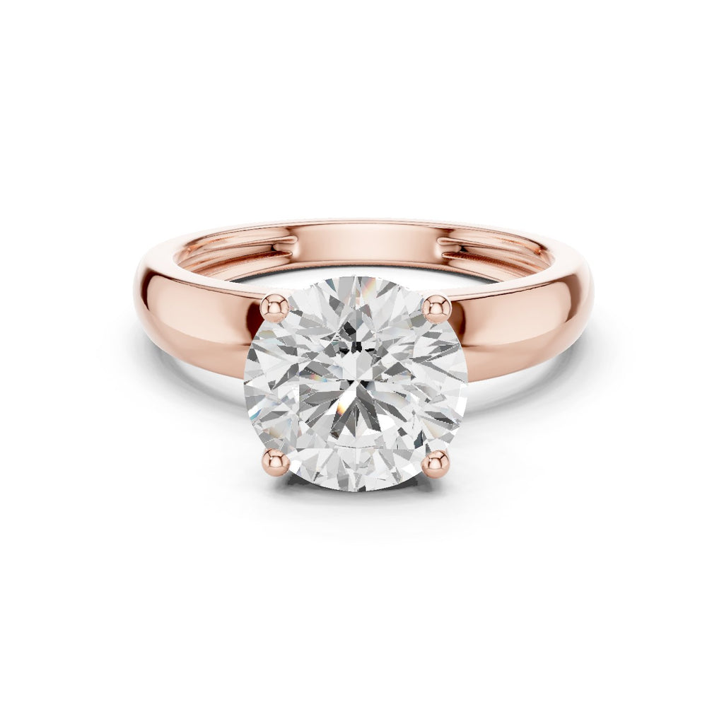 Round Diamond Four Prong Solitaire Engagement Ring