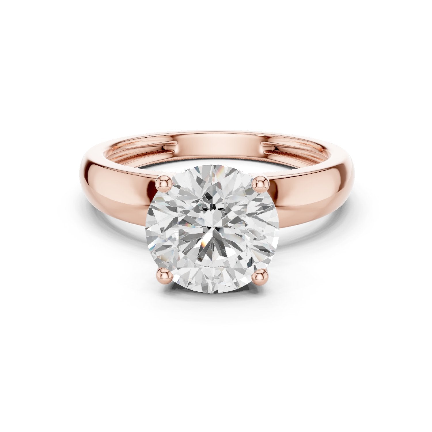 Round Diamond Four Prong Solitaire Engagement Ring
