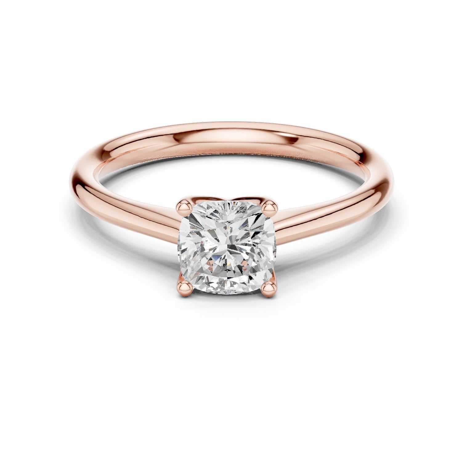 Cushion Cut Knife Edge Solitaire Engagement Ring