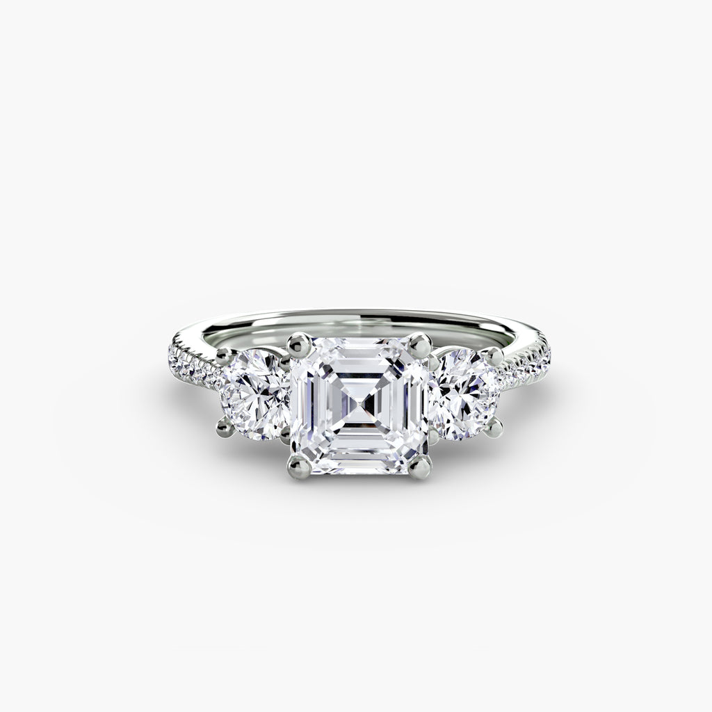 Three-Stone with Pavé Band - VYKA Diamonds