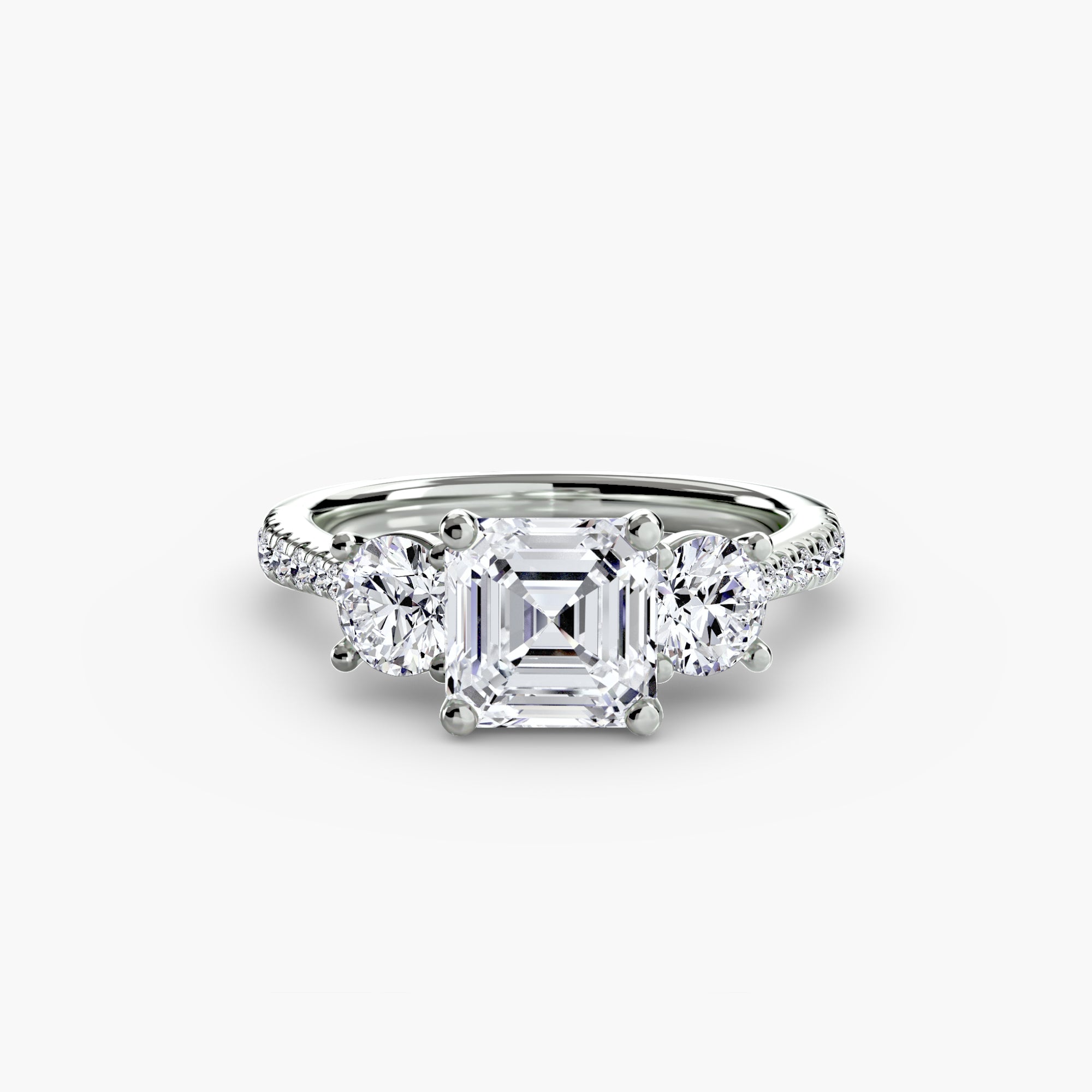 Three-Stone with Pavé Band - VYKA Diamonds