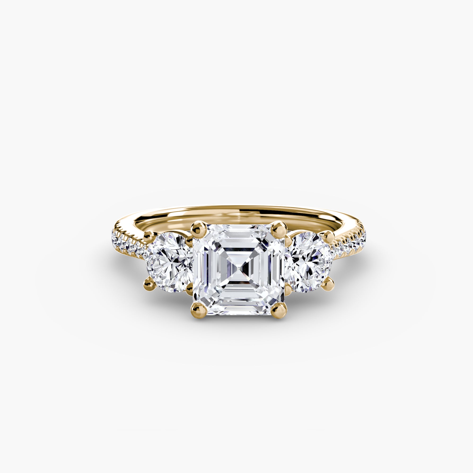 Three-Stone with Pavé Band - VYKA Diamonds