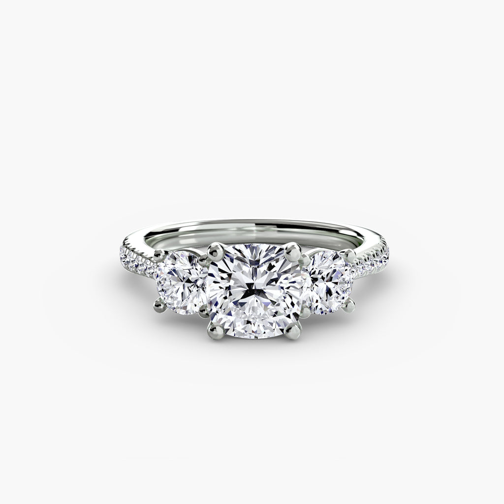 Three-Stone with Pavé Band - VYKA Diamonds