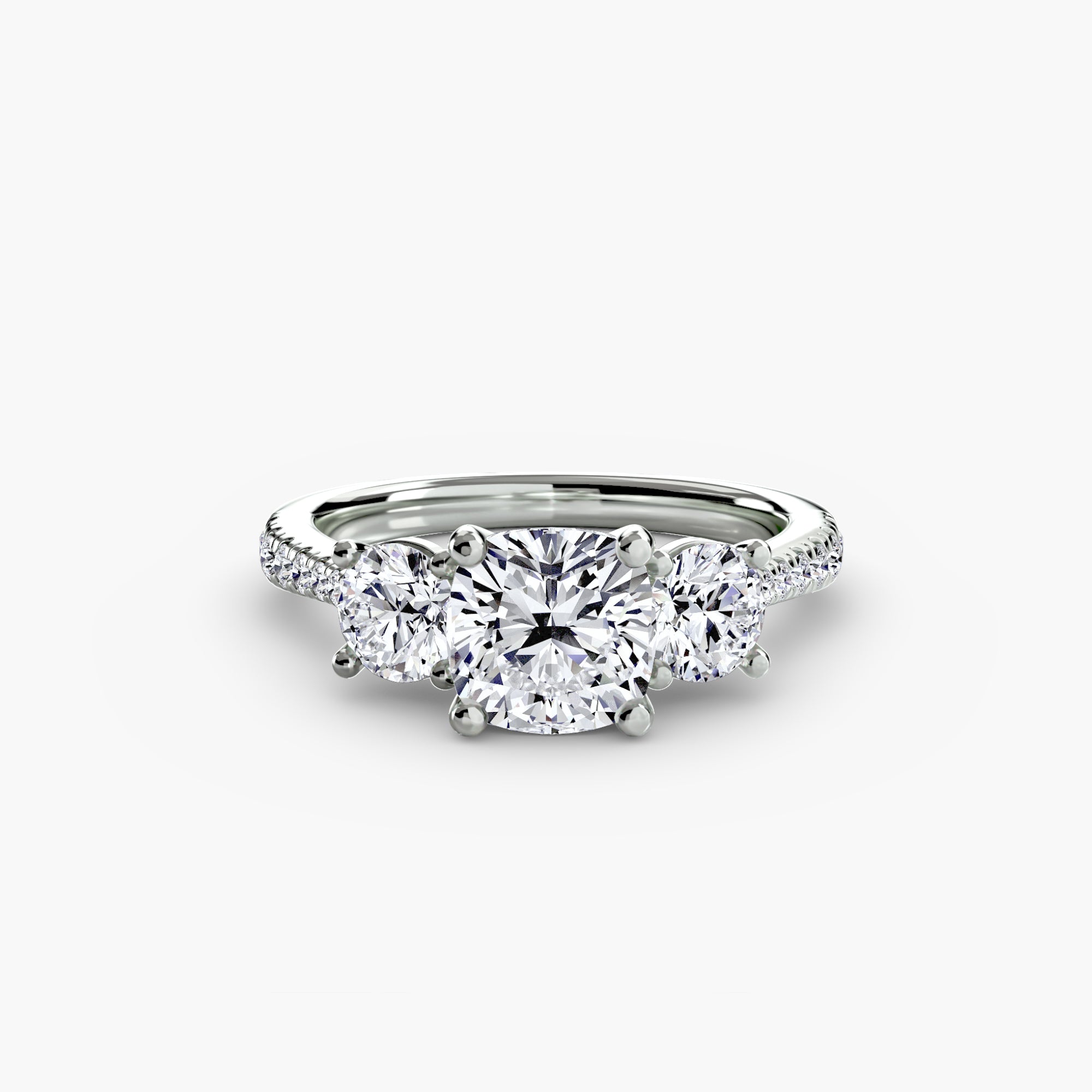 Three-Stone with Pavé Band - VYKA Diamonds