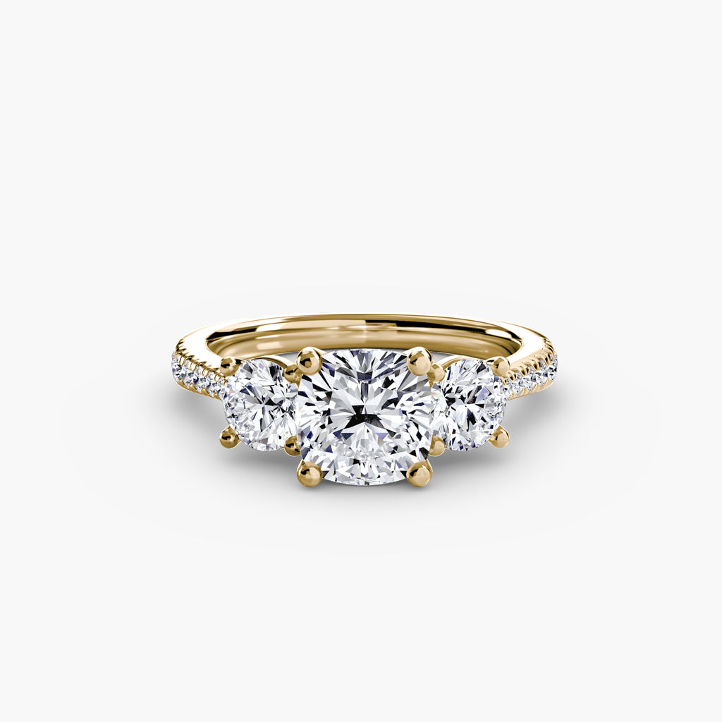 Three-Stone with Pavé Band - VYKA Diamonds