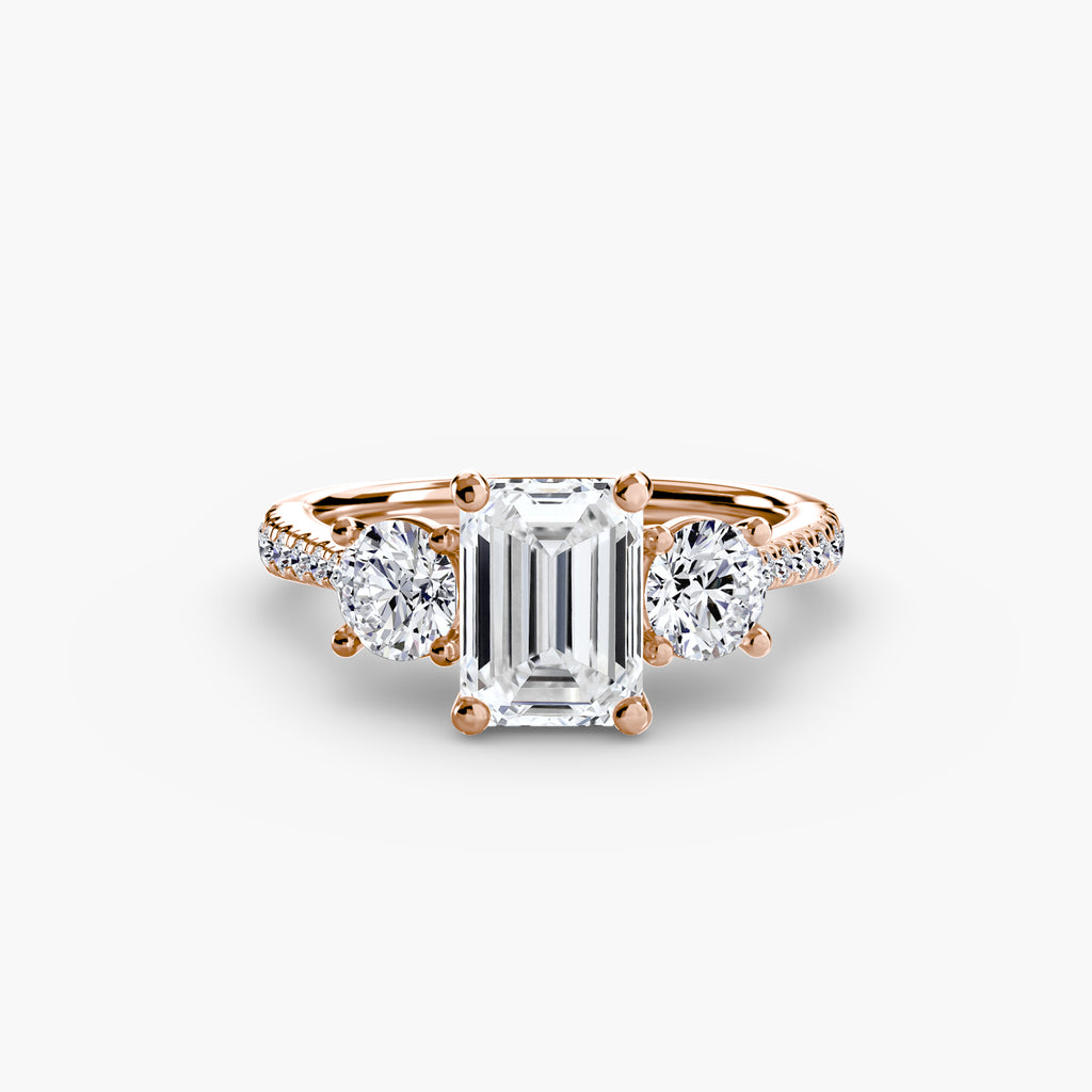 Three-Stone with Pavé Band - VYKA Diamonds