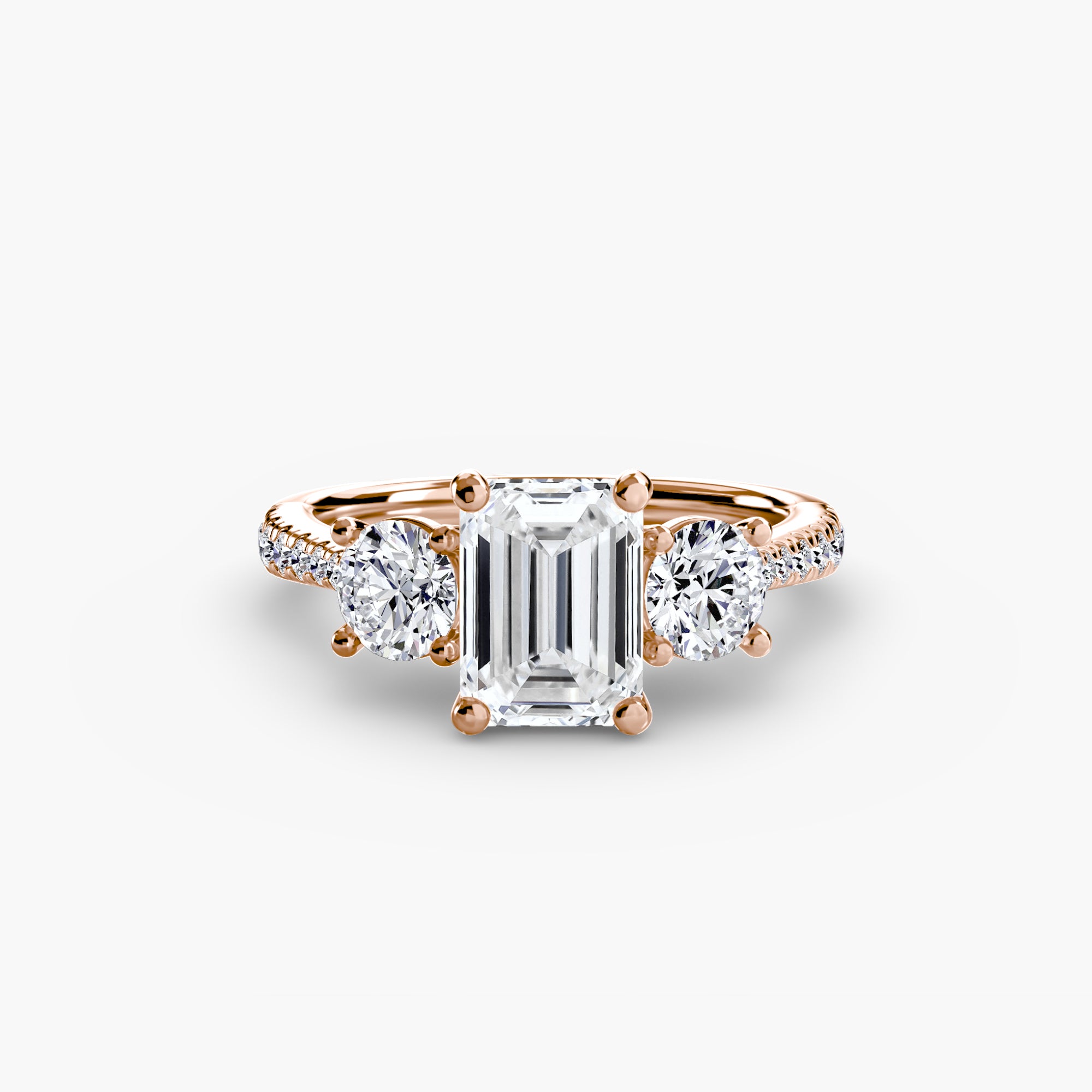 Three-Stone with Pavé Band - VYKA Diamonds