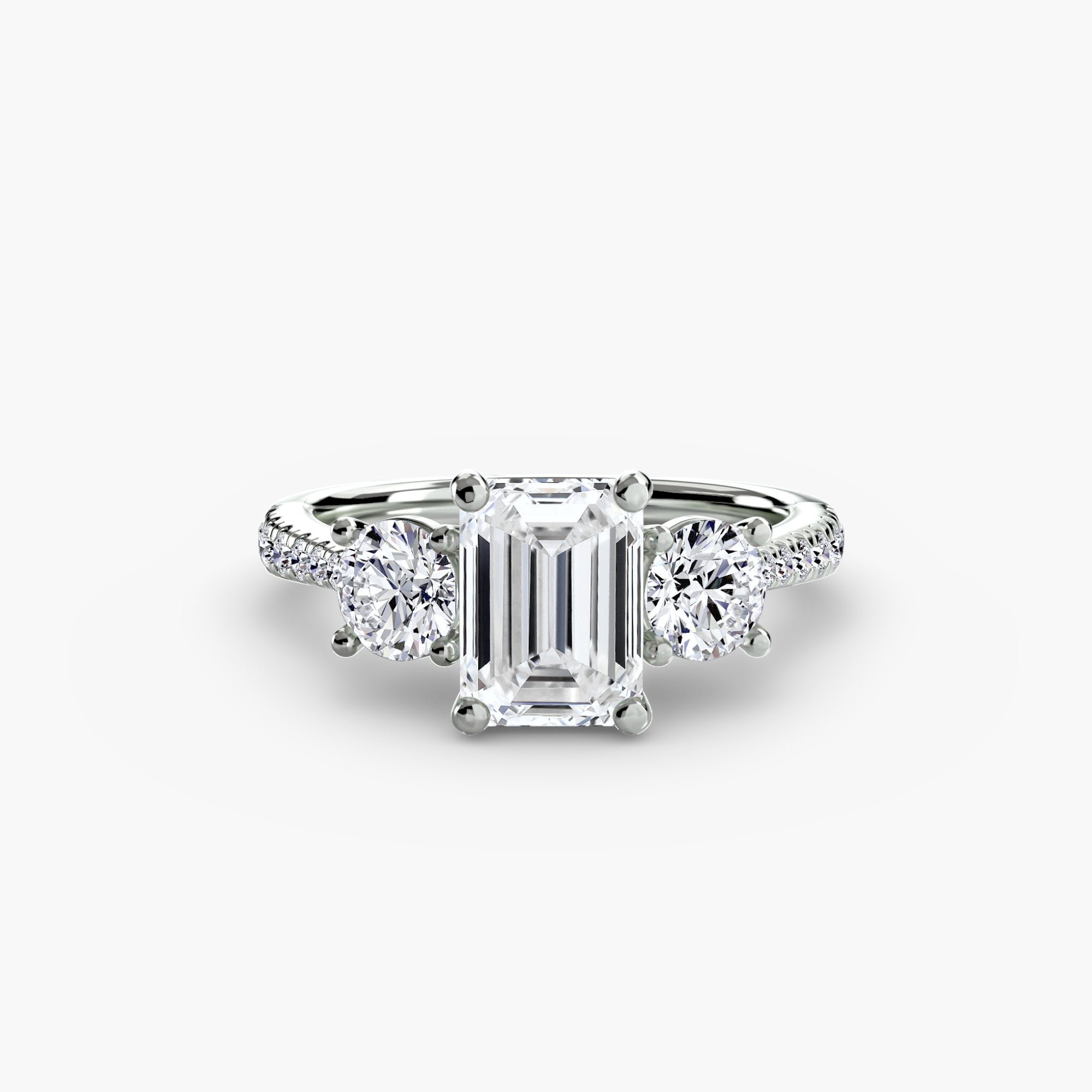 Three-Stone with Pavé Band - VYKA Diamonds
